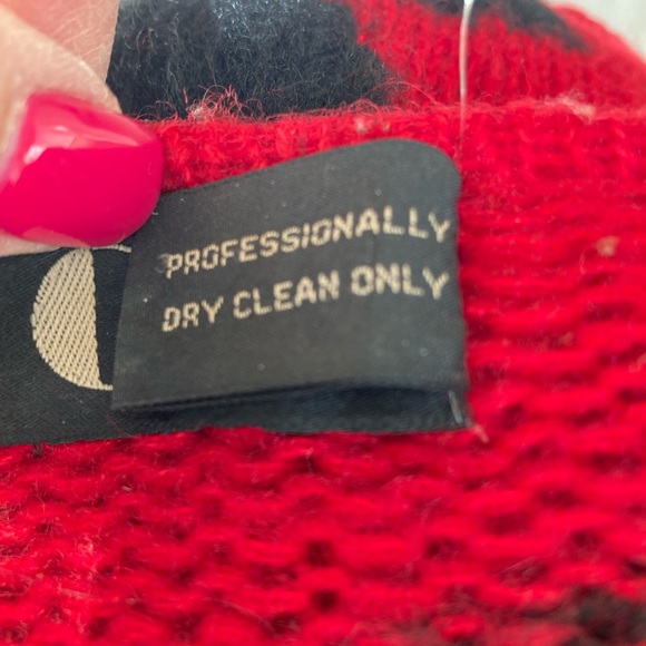 Vtg PGE Mohair Wool Blend Red Cardigan Sweater M - Picture 7 of 7